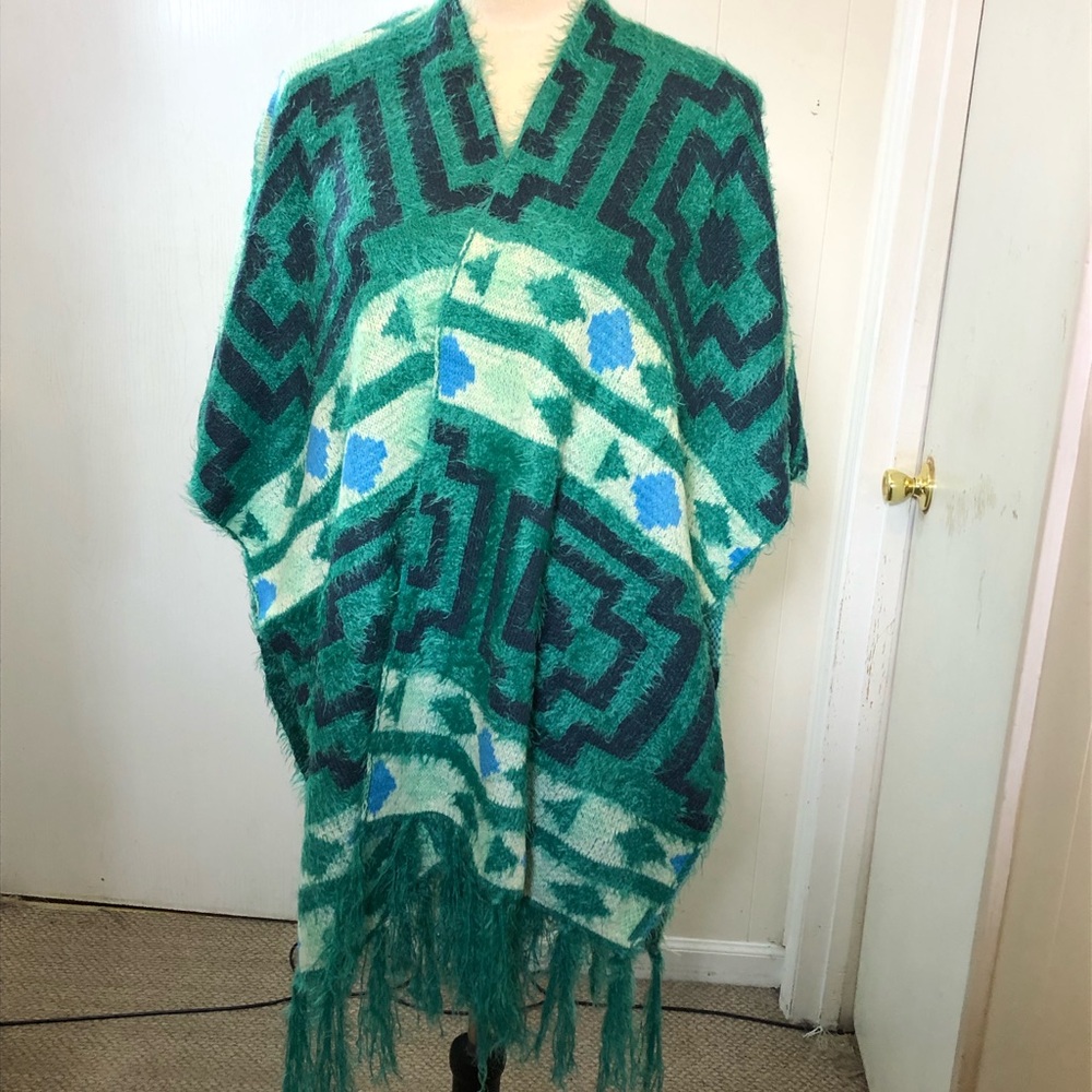 Free People☀️Diamond back kimono in green - Picture 2 of 11